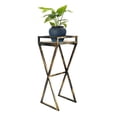thumbnail image 3 of Ore International 35.5" in GRAY STONE SLAB BLACK/GOLD METAL PLANT STAND, 3 of 5