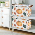 thumbnail image 2 of Yayeee Foldable Storage Basket for Shelves with Handles Waterproof Cloth Bins, Pumpkins Pattern, 2 of 7