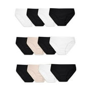 Fruit of the Loom Women's Cotton Bikini Underwear, 12-Pack