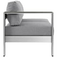 thumbnail image 2 of Ergode Shore Left-Arm Corner Sectional Outdoor Patio Aluminum Loveseat - Silver Gray, 2 of 4