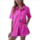 thumbnail image 2 of Conjuntos de Dos Piezas de Pantalones Cortos de Verano para Mujer, Top, Pantalones Cortos, Ropa de Playa, Chándal, Color Rosa y Rojo, S, 2 of 7