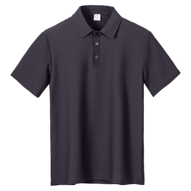 Blusa y camisa de manga corta con cuello vuelto para hombre, informal, de moda, de manga corta, lisa, con cuello vuelto, deportiva, sin mangas, de poliéster.