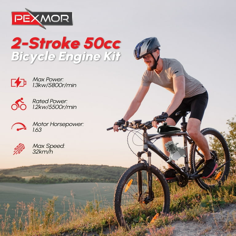 PEXMOR 50cc Bike Motor Bicycle Engine Kit 2 Stroke Motorized Gas