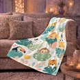 thumbnail image 6 of Jungle Animals Behind Tropical Leaves in Soft Colors, Playful Pastel for Animal Illustration Enthusiasts, Just Because Gift, Flannel Blanket with Home Decor for Bedroom and Living Room, 6 of 9