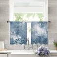 thumbnail image 4 of Sheer Curtains 54 Inches Long, Oil Painting Modern Abstract Light Filtering Window Curtains for Living Room/Bedroom, Blue Grey Rod Pocket Voile Sheer Curtain Drapes, 52"W x 54"L, 2 Panels, 4 of 9
