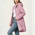thumbnail image 4 of Zpzdpjkx Women's Waterproof Hooded Trench Coat Trendy Mid-Length Lightweight Rain Jacket with Plaid Lining and Drawstring Waist, 4 of 7