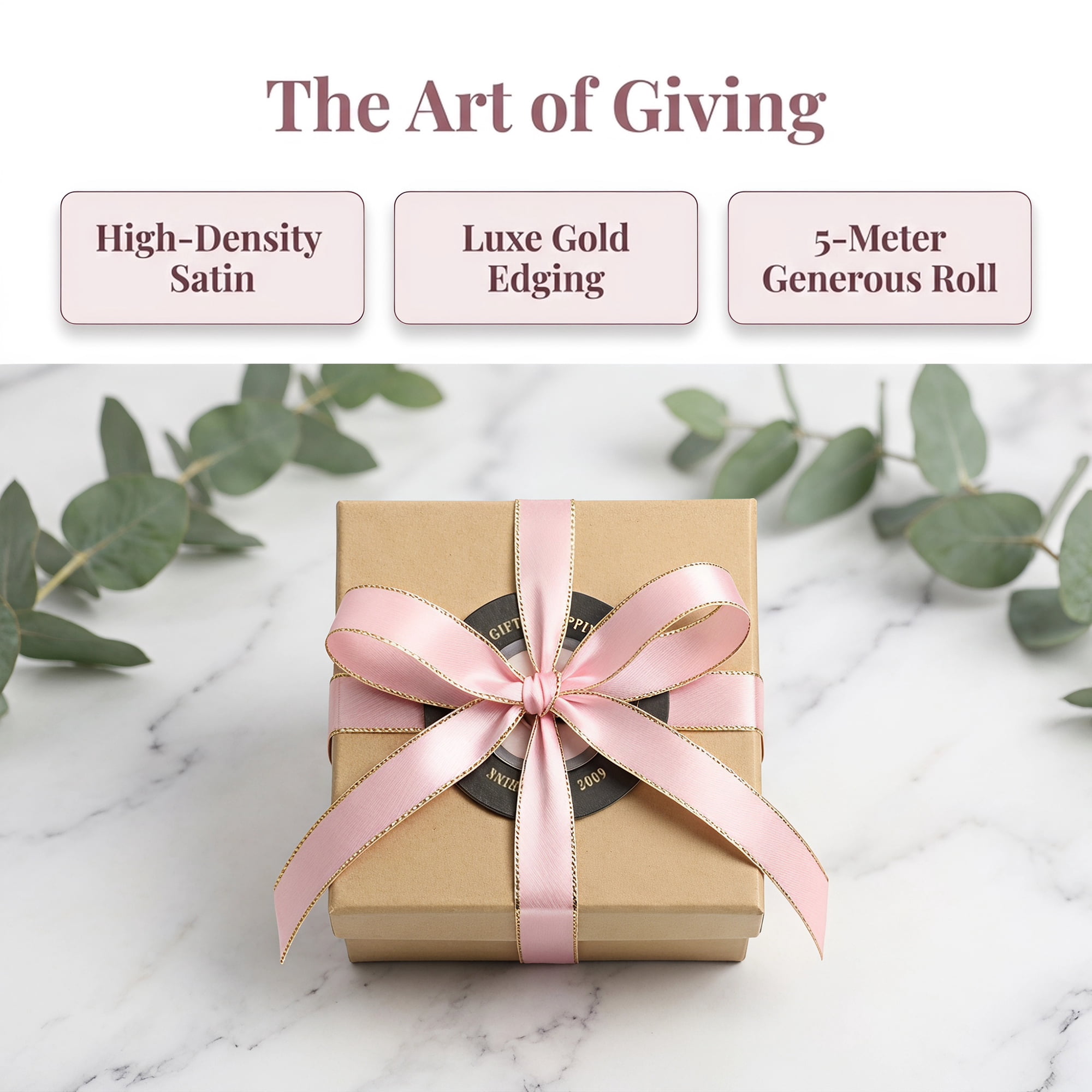 Unique Bargains Elegant Fabric Ribbon for Gift Wrapping and Crafting Projects Pink