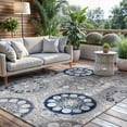 thumbnail image 5 of CAMILSON Spring Bohemian Medallion Floral Easy-Cleaning Non-Shedding Washable Outdoor Indoor Area Rug Blue 9x12, 5 of 11
