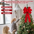 thumbnail image 6 of Christmas Decorations High-end Gold Velvet Bow Christmas Flocking Bow Large Red, 6 of 6
