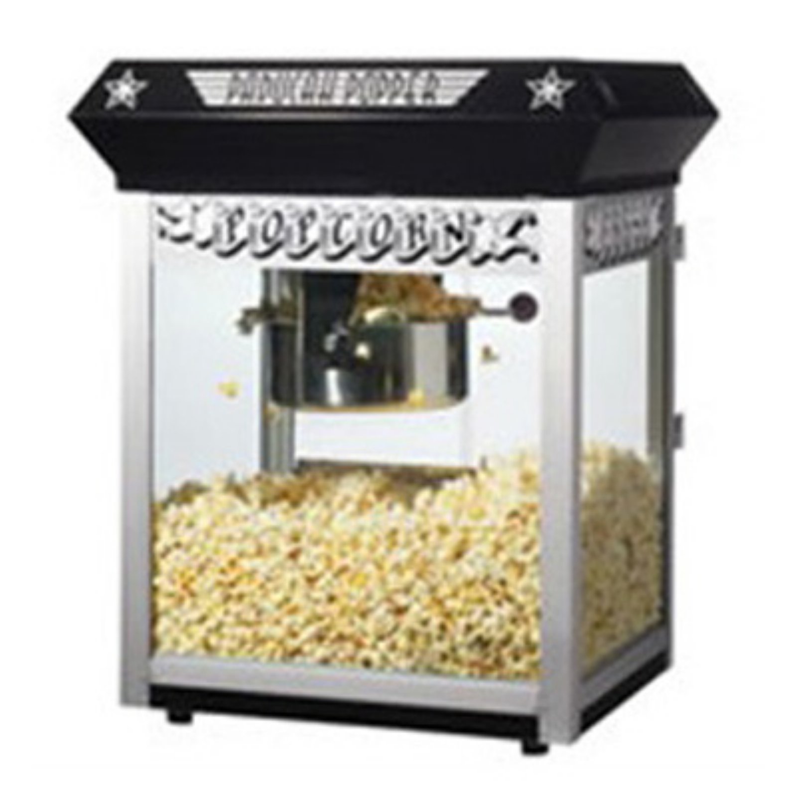 Great Northern Paducah Black Antique Style Popcorn Popper Machine, 8 Ounce