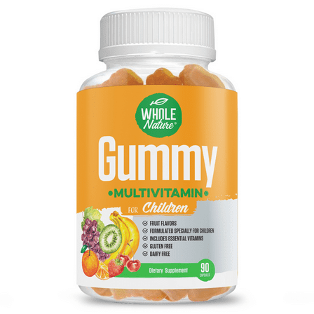 Whole Nature Chewable Kids Multivitamin Gummies, Daily Essentials, 90 Count, Gluten-Free