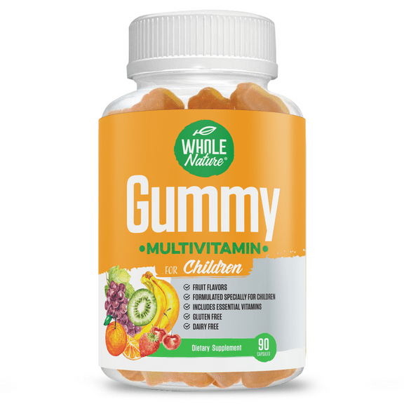 Whole Nature Chewable Kids Multivitamin Gummies, Daily Essentials, 90 Count, Gluten-Free