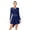 Navy Blue, variant on Aislor Women Rhinestone Figure Ice Skating Performance Dress Long Sleeve Ballet Skirted Leotard Dress Burgundy S