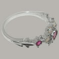 thumbnail image 4 of LBG British Made 18k White Gold Real Genuine Ruby & Opal Womens Promise Ring - 33 size options - Size 8.25, 4 of 7