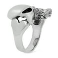 thumbnail image 2 of 24.3mm Oxidized 925 Sterling Silver Jawless Stern Skull Ring, Size 14, 2 of 7