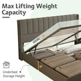 thumbnail image 4 of Papajet Queen Size Lift Up Storage Bed, Linen Upholstered with Vertical Channel Tufted Headboard and Wingback, Hydraulic System, Dark Grey, 4 of 7