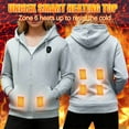 thumbnail image 2 of JGGSPWM (M-5XL) Plus Size Women's Winter Warm Heated Jackets 6-Zone Heated Long Sleeve Hooded Coat with Double Pockets and Zipper Gray XXXL, 2 of 6