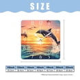 thumbnail image 2 of 14 Inch Wall Clock Battery Operated Square Clock Decorative for Office, Kitchen, Outdoor, Living Room，Dolphins Sunset Painting Creative Pattern, 2 of 4
