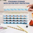 thumbnail image 5 of Avtoify Ice Grids Silica Gel Ice Grids with Spill-proof Removable Lids for Cocktails Freezers Stackable Ice Trays with Lids Blue, 5 of 6
