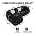 thumbnail image 4 of FFH 106" Sectional Sofa for Living Room, Modular Cloud Couch with L-Shape Chaise, Teddy Boneless Sofa (Black, Left Chaise), 4 of 13