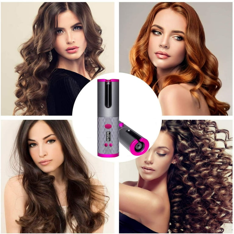 ELECSOP Cordless Hair Curling Iron - Portability Automatic Rotating Hair  Curler with 6 Temperatures and Timer Settings, Auto Shut-Off Hair Curling  Iron Wand - Walmart.com