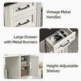 thumbnail image 6 of HARIPUL 58-Inch Executive Desk, Farmhouse Computer Desk with Drawers and Storage Cabinet, Wooden Home Office Desk Workstation, Study Writing Table, White & Black, 6 of 7