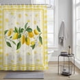 thumbnail image 3 of Summer Lemons Shower Curtain, Pastoral Yellow Fruit Plant Leaves Floral Plaid Waterproof Shower Curtain Set with 12 Hooks Lightweight Bath Curtains Fabric Bathroom Decor 72x78 Inches, 3 of 9