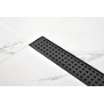 thumbnail image 3 of CoSoTower Linear Shower Drain with Removable Quadrato Pattern Grate, 304 Stainless Shower Drain Included Hair Strainer And Leveling Feet, 3 of 9