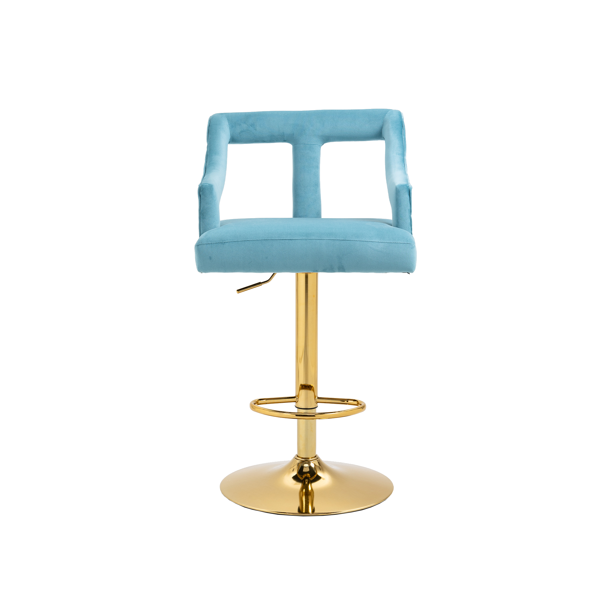 HOMEFUN 45 in. Swivel Adjustable Height Golden Metal Frame Cushioned