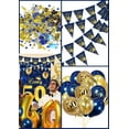 thumbnail image 4 of YANSION 50th Birthday Decorations, Navy Blue Gold 50th Party Balloons, Happy Birthday Backdrop Blue Gold Sign Poster 50th Anniversary Banner Photo Booth Background Banner for 50th Party Supplies, 4 of 8
