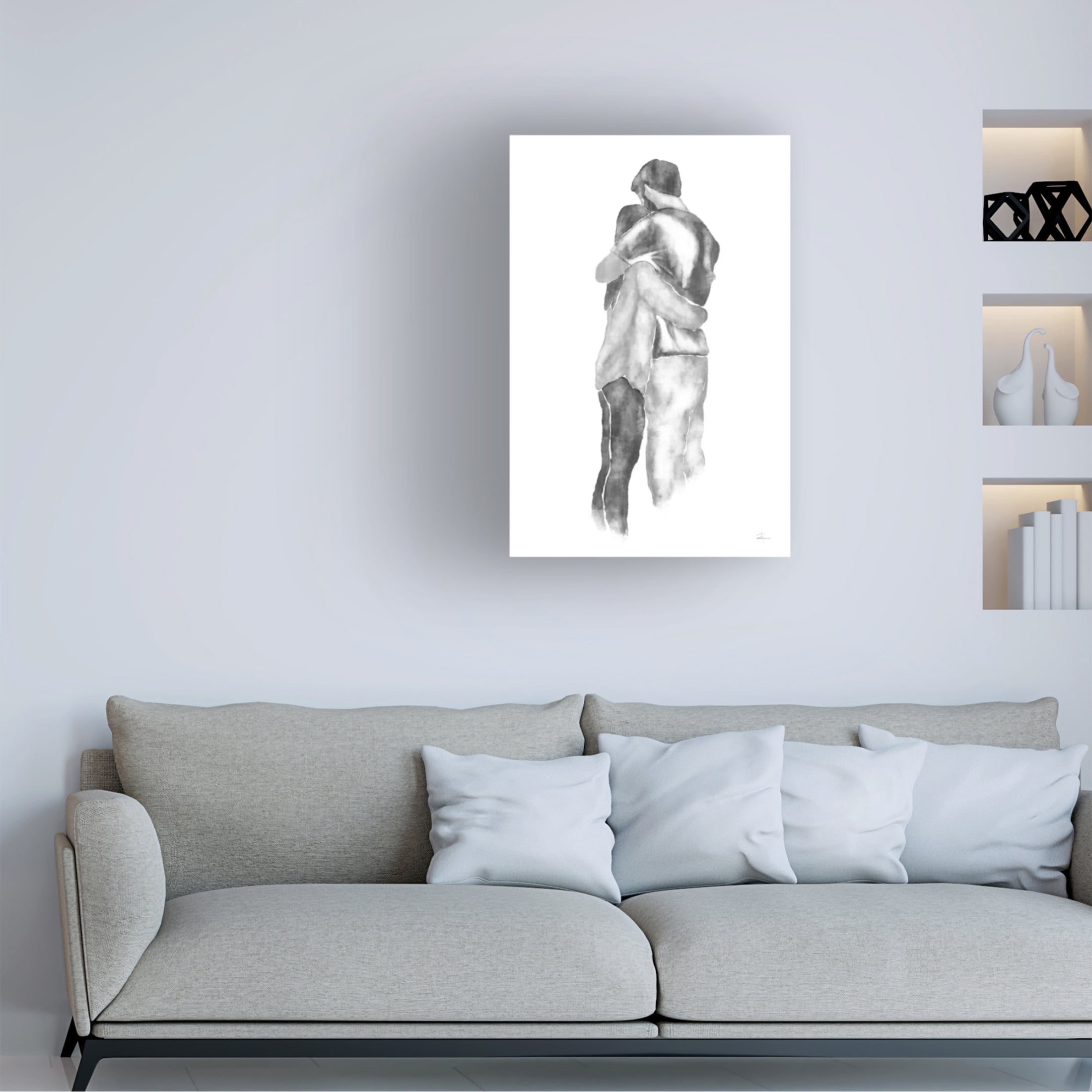 Canvas Wall Art - Pictufy Studio Ii 'Embrace' Wall Art for Living Room, Bedroom, or Office Décor by Trademark Fine Art - 16 x 24 Inches