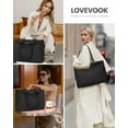 thumbnail image 5 of Laptop Bag Tote for Women, Waterproof Leather Computer Bag, 15.6 Inch Black Business Briefcase, 5 of 8