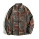 thumbnail image 1 of Seeotter Men's Vintage Ethnic Print Button Down Shirts - Long Sleeve Loose Stylish Business Casual Work Shirts, 1 of 4