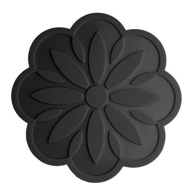 2 Pack Silicone Trivet MatHot Pads For Pots & Pans, Spoon Rest & Coasters Heat Resistant Non Slip Flexible & Durable - Black