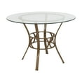 thumbnail image 1 of Carlisle 42'' Round Glass Dining Table with Matte Gold Metal Frame, 1 of 3