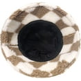 thumbnail image 6 of CoCopeaunts Mens Bucket Hat Europe American Style Winter Warm Geometry Diamond Plaid Fisherman Cap Lamb Wool Basin Cap for Women, 6 of 8