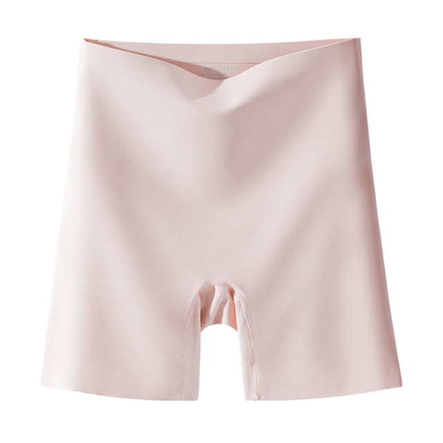 Qarigey Pantalones de seguridad de seda de cintura alta 2 en 1 para mujer, medias transpirables, bragas de realce, pantalones cortos de ropa Ropa interior rosa violeta XL(120-140 kg)