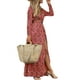 thumbnail image 2 of Vestido de mujer Estilo bohemio Ropa floral de manga larga Vestido largo con cuello en V de cintura alta para dama, Rojo, 3XL Eigraketly AP003994-06, 2 of 5