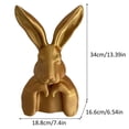 thumbnail image 3 of Bunny Figurines and Statues,2PCS 4.7in Easter Gold Bunny Figurine,Easter Thinking Gold Bunnies for Home Table Centerpieces Cute Rabbit Statue for Spring Living Room Shelf Mantel Decorations, 3 of 8