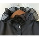 thumbnail image 4 of Blusa de media camisa con cuello falso de encaje Zulema Negro Mujeres cuello falso desmontable, 4 of 8