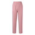 thumbnail image 4 of Women Stretch Straight Leg Pants Elastic Waist Lightweight Work Pants Casual Lounge Athletic Trousers With Pockets, 4 of 8