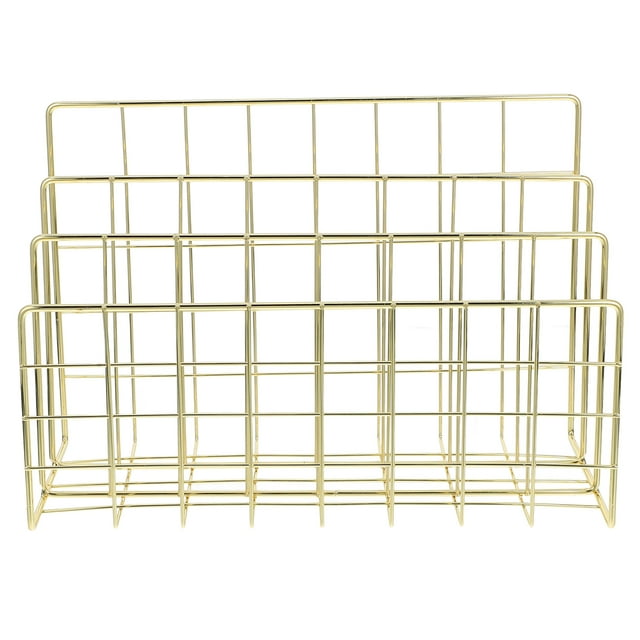 GOOHOCHY Organizador de correo de escritorio de metal con 3 ranuras para archivadores, porta cartas y sobres.