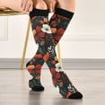 thumbnail image 5 of FORMRS Womens Knee High Socks Casual Long Thick Travel Daily Wear, 2 Pairs, Red Flowers Pattern, 5 of 6