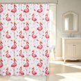 thumbnail image 2 of Erosebridal Boho Flamingo Animals Shower Curtain 72Wx72L,Dreamy Stars Bathroom Curtain,White Pink, 2 of 5