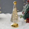 thumbnail image 3 of Sylvtty Glass Christmas Tree Small Tabletop Lighted Xmas Tree Figurine Battery Operated Mini Tree Lamp for Home Table Fireplace Mantel Decor, 3 of 7