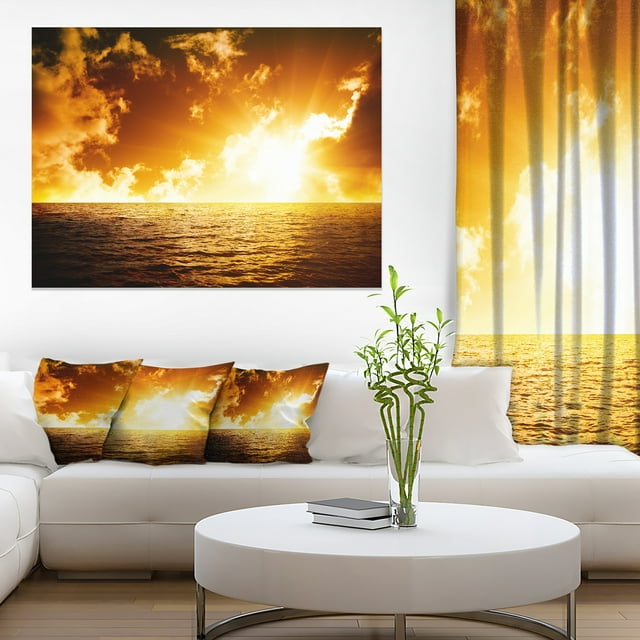 Fiery Sunlight in Beach during Sunset