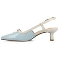 thumbnail image 3 of Journee Womens Padma Sling Back Pointed Toe Kitten Heel Pumps, Widths Available, 3 of 10