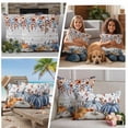 thumbnail image 5 of Fall Orange Blue Outdoor Waterproof Pillow Covers, Thanksgiving Floral Botanical Wooden Decorative Square Throw Pillowcase Sofa Cushion Sham for Patio/Couch/Chair, 20"x20" 2 Pack, 5 of 8