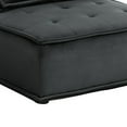 thumbnail image 4 of Alaya 40 Inch Foam Armless Modular Lounge Chair, Black Velvet Upholstery, 4 of 5