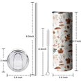 thumbnail image 5 of 20oz Fall Mushrooms Leaves Pattern Skinny Tumblers Stainless Steel Tumbler with Lid and Straw,Vacuum Insulated Double Wall Travel Tumbler Cups with Cleaning Brush for Coffee,Tea, 5 of 6